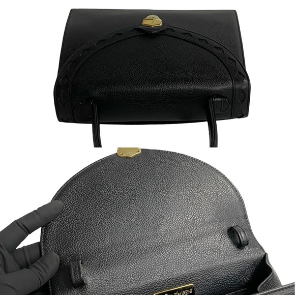 Yves Saint Laurent YSL Cutout Leather 2way Mini Bag Black - Picture 8 of 11